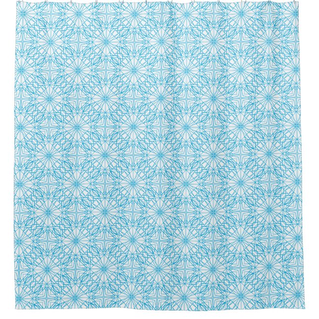 Bright Light Blue White Geometric Symmetry Pattern (Front)