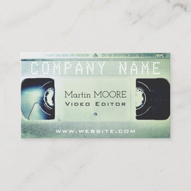 Bright light vhs cassette retro cover business card (Front)