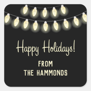 Bright Lights Holiday Gift Square Sticker