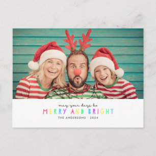 Bright Lights Single Photo Holiday Postcard