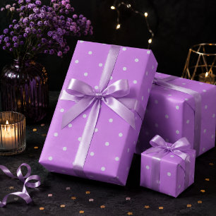 Bright Lilac Polka Dots Wrapping Paper
