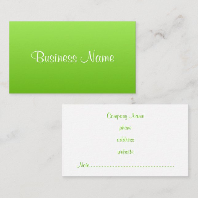 Bright Lime Business Card (Front/Back)