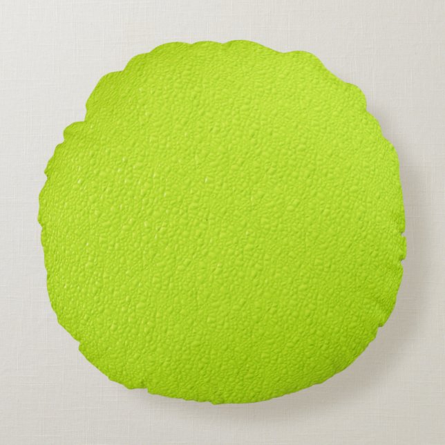 Bright Lime Green Neon Trendy Colours Round Pillow (Front)