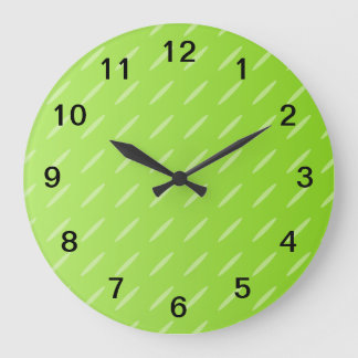 Bright Lime Green Patterned Background Design. Large Clock