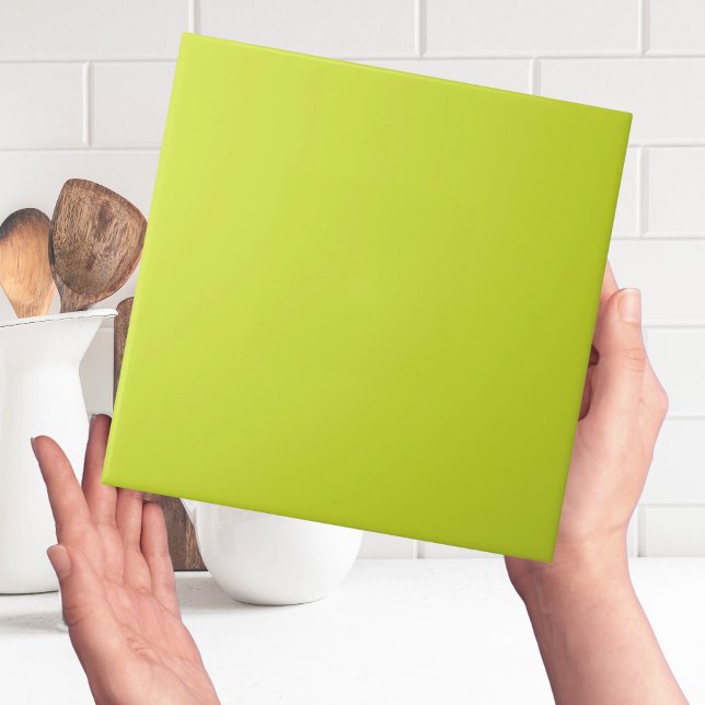 Bright lime Green Solid Color Simple Plain Tile (bright lime green color tiles)