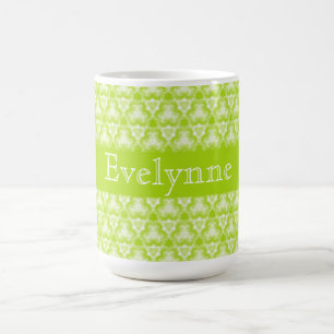 Bright Lime Green Spiral Customizable Coffee Mug