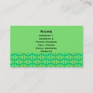 Bright Lime Green Tribal Pattern Business Card