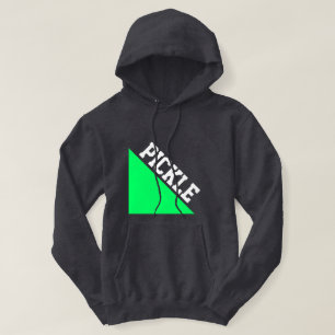 Bright Lime Wedge White Pickleball Motto On Grey Hoodie