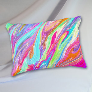 Bright Liquid Colour Neon Abstract Pattern Accent Pillow