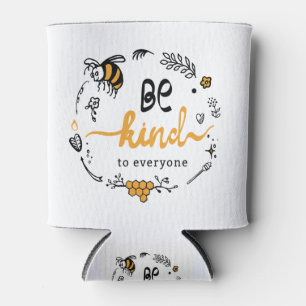 Bright logo with kind bee can cooler