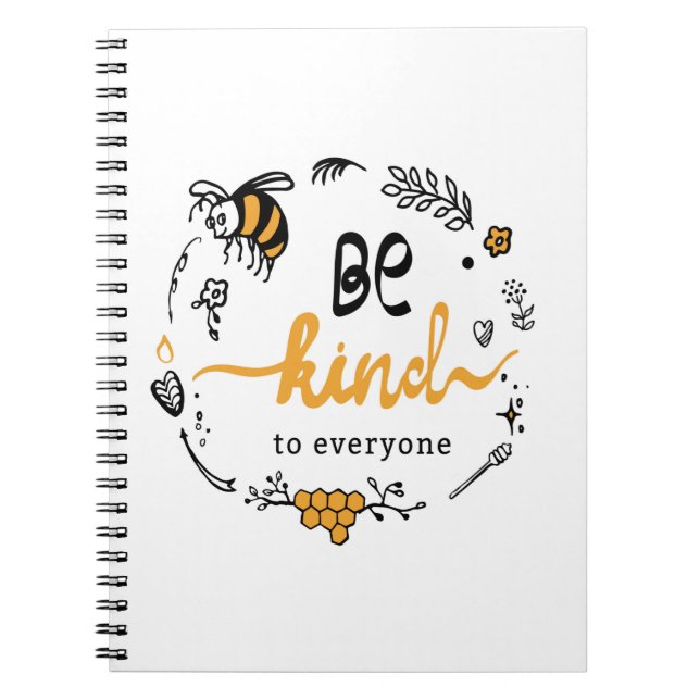 Bright logo with kind bee notebook (Front)