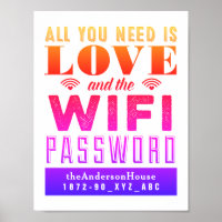 Bright Love and the Wi-Fi Password Guest Room Art