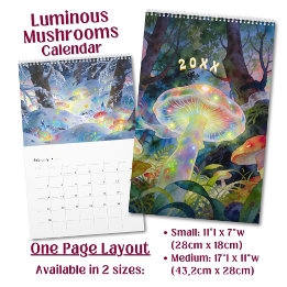 Bright Luminous Psychedelic Mushroom Calendar