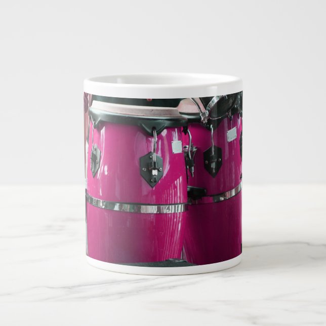 Bright magenta conga drums photo.jpg large coffee mug (Front)