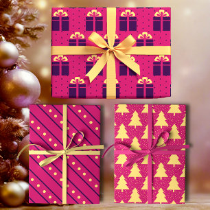 Bright Magenta Pink Modern Girly Minimalist Wrapping Paper Sheet