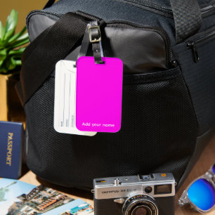 Bright Magenta Solid Colour Luggage Tag