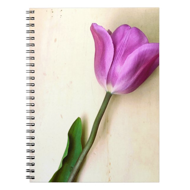 Bright Magenta Tulip Poetic Notebook (Front)