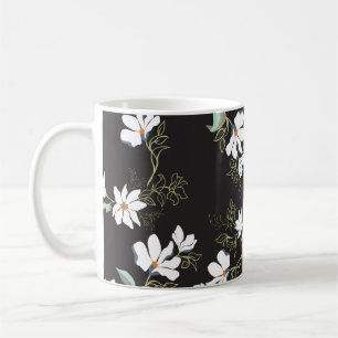 Bright Magnolia Floral Seamless Pattern Coffee Mug
