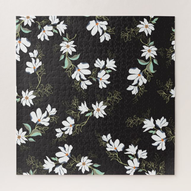 Bright Magnolia Floral Seamless Pattern Jigsaw Puzzle (Vertical)