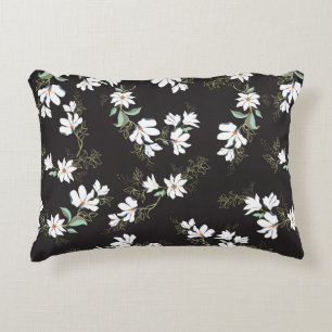 Bright Magnolia Seamless Pattern Accent Pillow