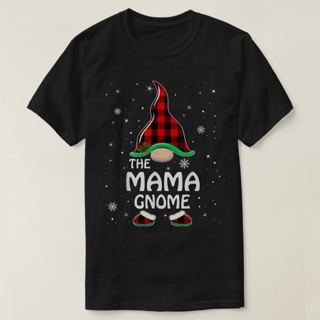 Bright Mama Gnome Buffalo Plaid Matching Family Ch T-Shirt (Design Front)