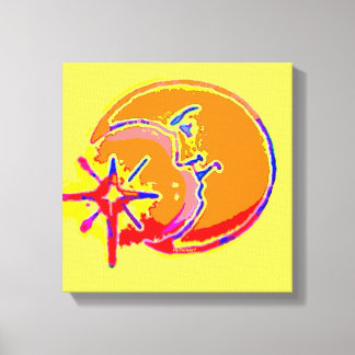 Bright Man in the Moon Wrapped Canvas