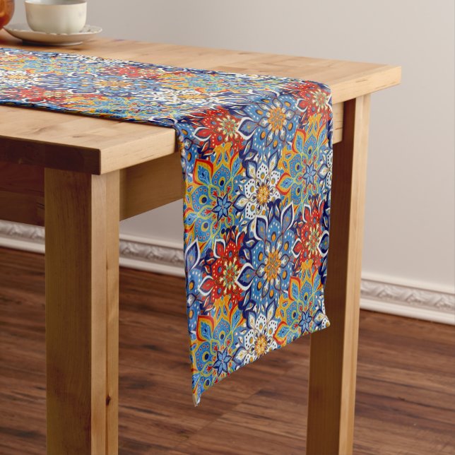 bright mandala  medium table runner (In Situ)