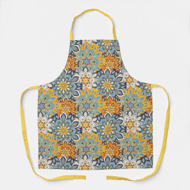 Bright Mandala Pattern Apron (Front)