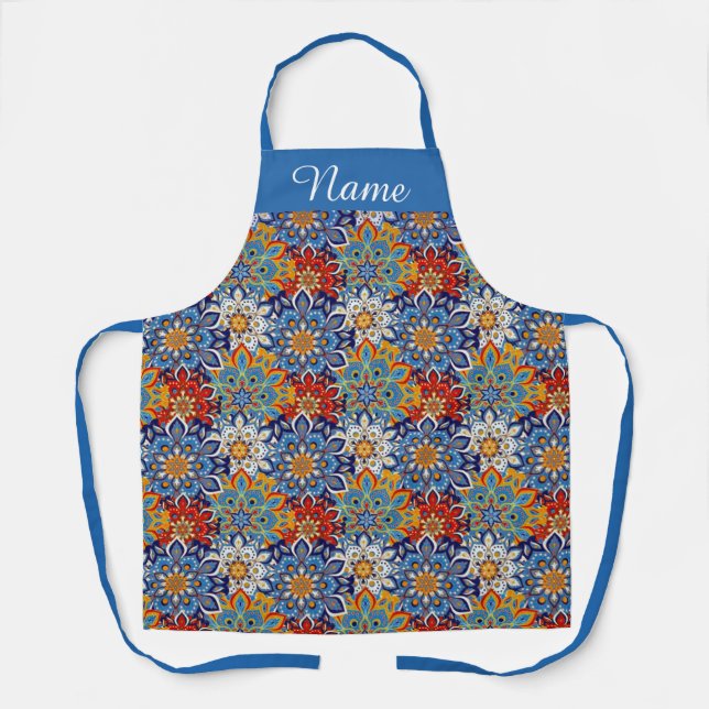bright mandala  personalized apron (Front)