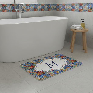 bright mandala personalized  bath mat