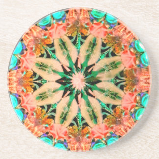 Bright Mandala Sandstone Absorbent Drink Coaster
