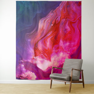 *~* Bright Marble Hot Pink Blue Abstract Art Tapestry
