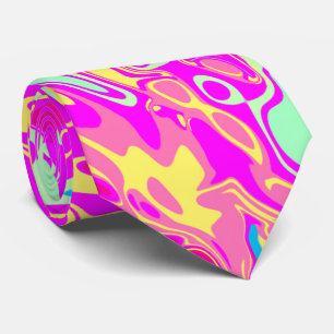 Bright Marbleized Colours Abstract Design on Tie