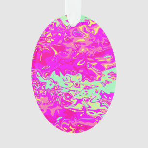 Bright Marbleized Colours Design on Star Ornament