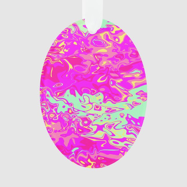 Bright Marbleized Colours Design on Star Ornament (Front)