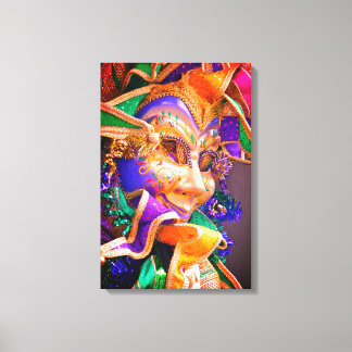 Bright Mardi Gras Mask Canvas Print