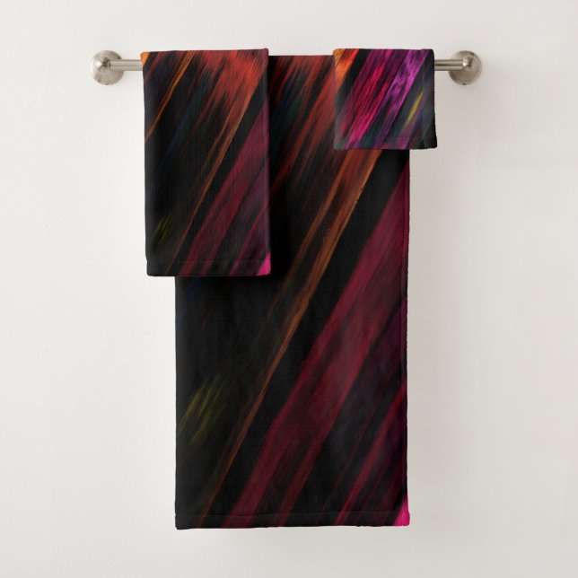 Bright matching abstract  bath towel set (Insitu)