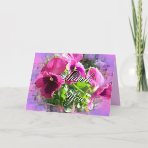 Bright Mauve Pansy card-customize any occasion Thank You Card