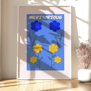 Bright Maximalist Floral Art-Vocab-Meritorious Poster