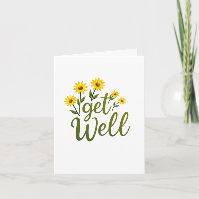 Bright Meadow Flowers Get Well Card (Front)