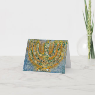 Bright Menorah Greeting Card (Blank Inside)