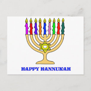 Bright Menorah Postcard