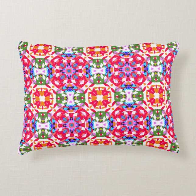 Bright Merry Traditional Christmas Star Pattern Accent Pillow (Front)