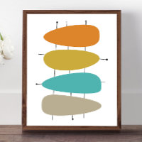 Bright Mid Century Teardrops and Lines