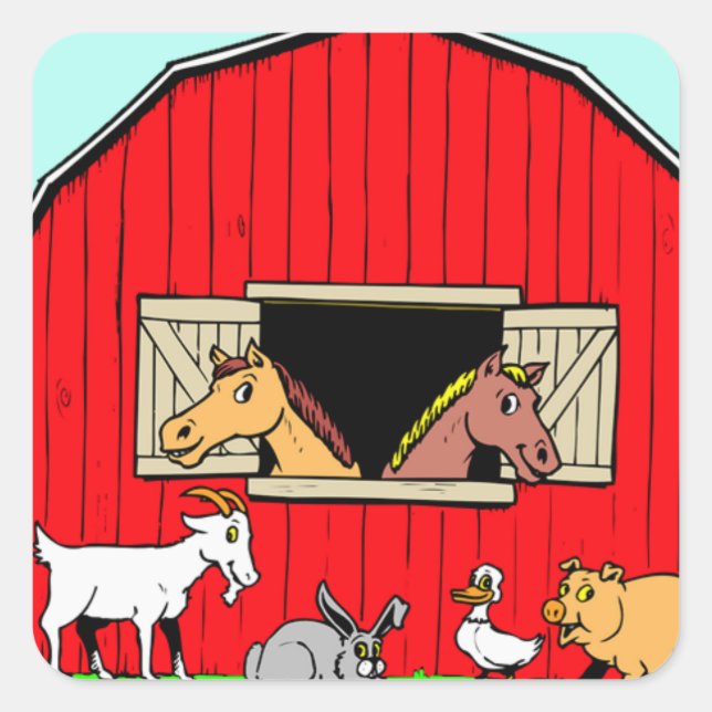 Bright, mignon Barnyard Animaux de ferme Stickers (Devant)