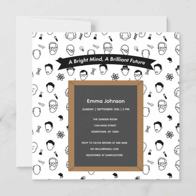 Bright Mind Brilliant Future Editable Invitation (Front)