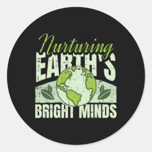 Bright Minds Earth Day Environmental Nature Enviro Classic Round Sticker