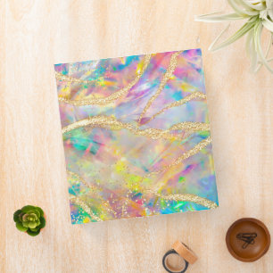 bright mineral opal design 3 ring binder