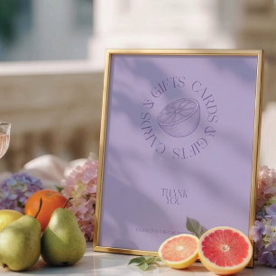 Bright Minimalist Citrus Bridal favour sign