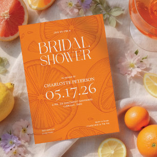 Bright Minimalist Citrus Bridal Shower invite